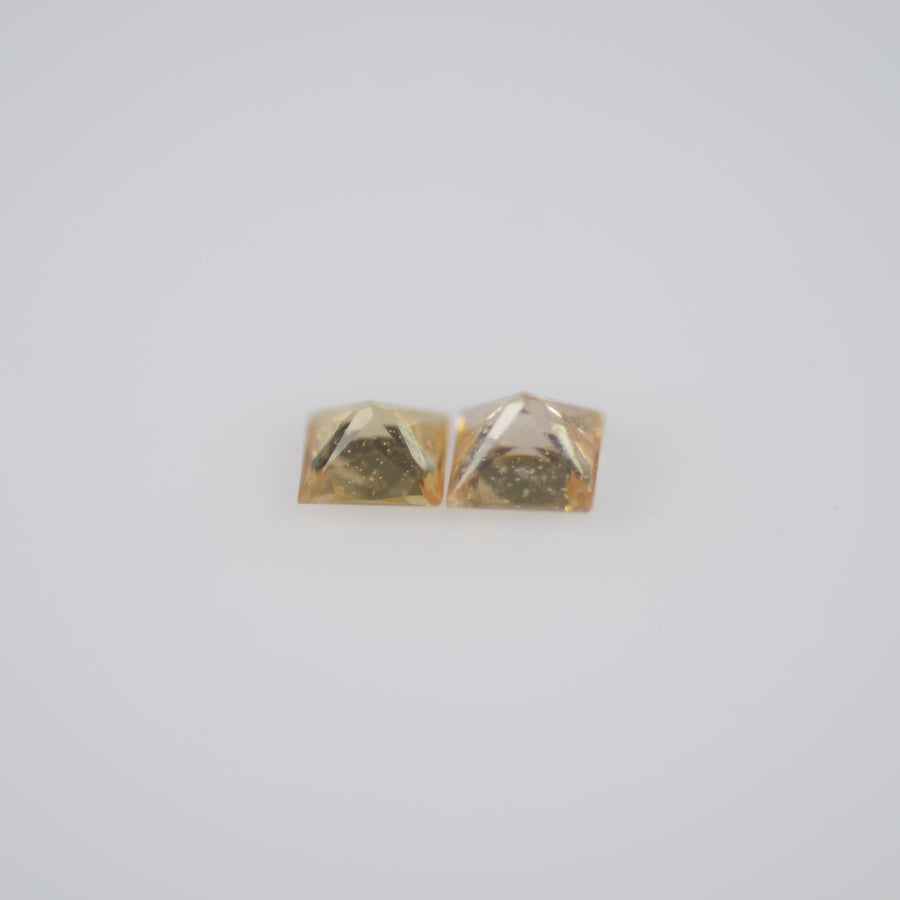 3.4-3.7 mm Natural Calibrated Yellow Sapphire Loose Gemstone Princess Cut