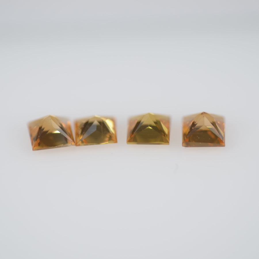 3.2-4.2 mm Natural Calibrated Yellow Sapphire Loose Gemstone Princess Cut
