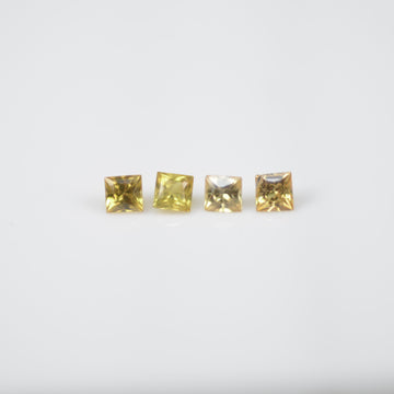 1.4-1.9 mm Natural Calibrated Yellow Sapphire Loose Gemstone Princess Cut