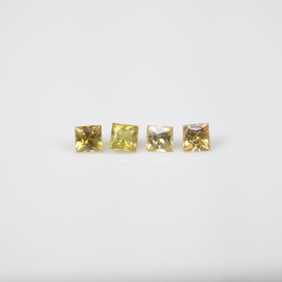 1.4-1.9 mm Natural Calibrated Yellow Sapphire Loose Gemstone Princess Cut