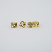 2.1-2.9 mm Natural Calibrated Yellow Sapphire Loose Gemstone Princess Cut