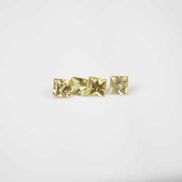 1.8-2.3 mm Natural Calibrated Yellow Sapphire Loose Gemstone Princess Cut