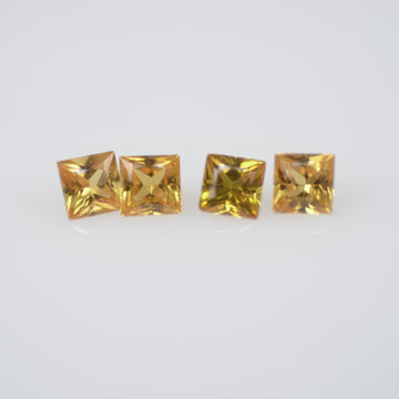 2.2-2.8 mm Natural Calibrated Yellow Sapphire Loose Gemstone Princess Cut