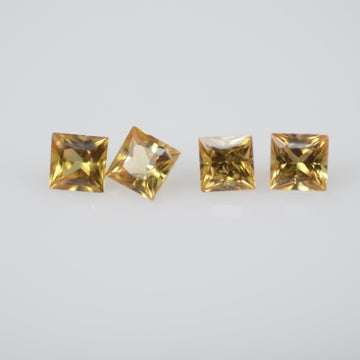 2.2-2.8 mm Natural Calibrated Yellow Sapphire Loose Gemstone Princess Cut