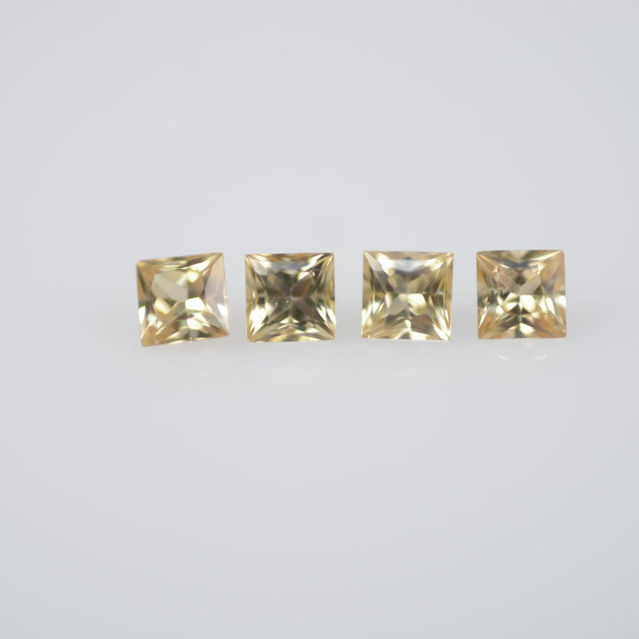 2.1-2.9 mm Natural Calibrated Yellow Sapphire Loose Gemstone Princess Cut