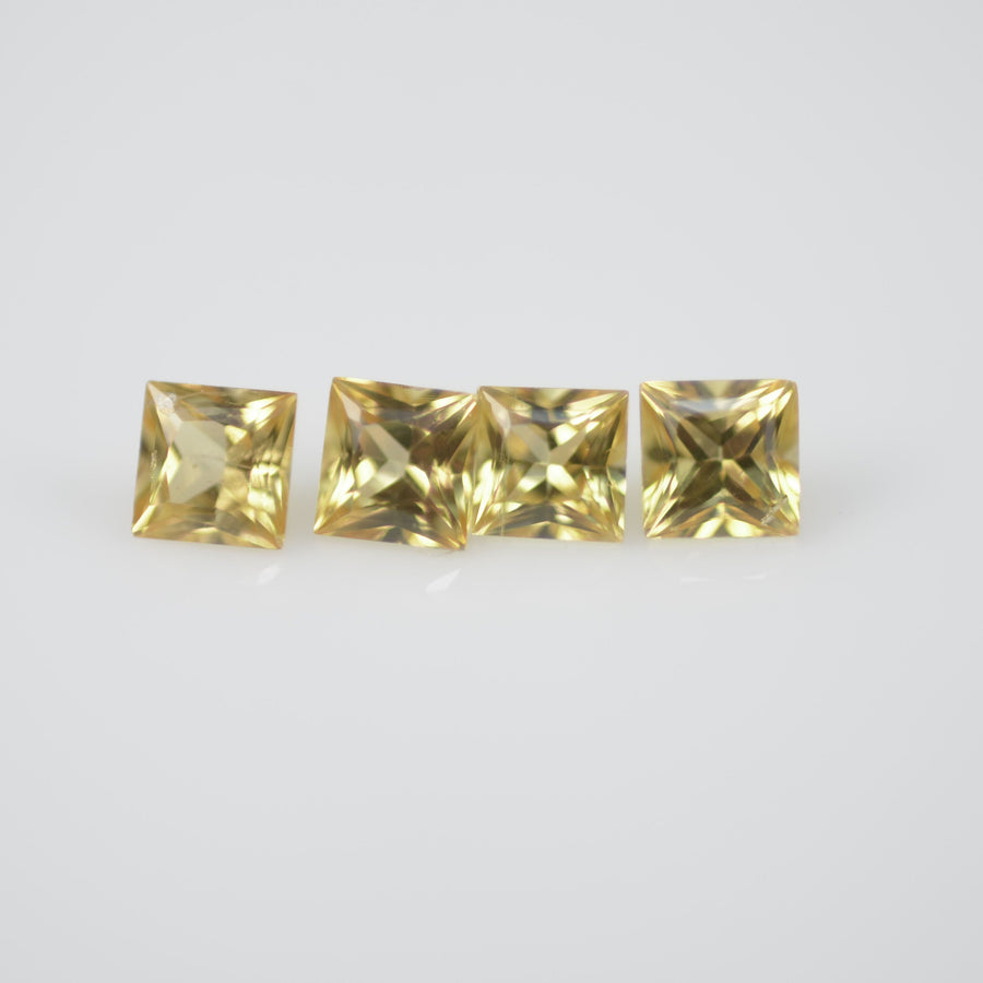 2.3-2.8 mm Natural Calibrated Yellow Sapphire Loose Gemstone Princess Cut