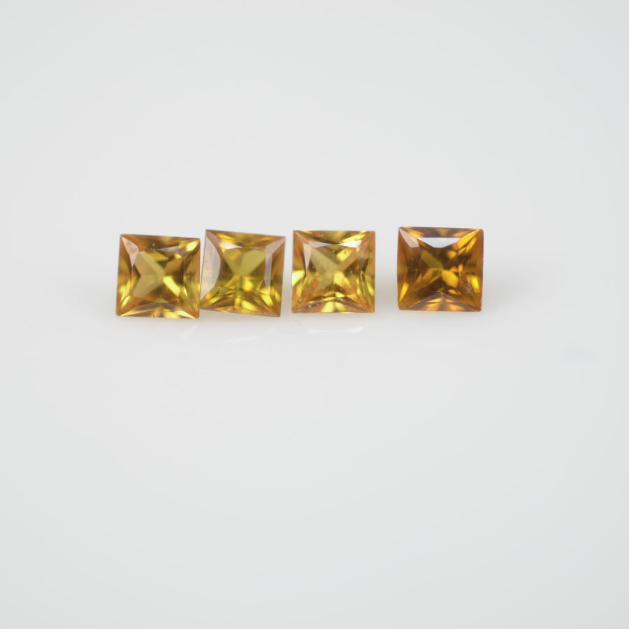 2.3-2.8 mm Natural Calibrated Yellow Sapphire Loose Gemstone Princess Cut