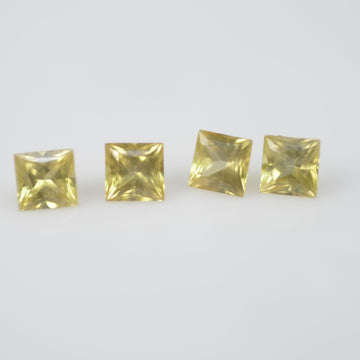 2.8-3.2 mm Natural Calibrated Yellow Sapphire Loose Gemstone Princess Cut