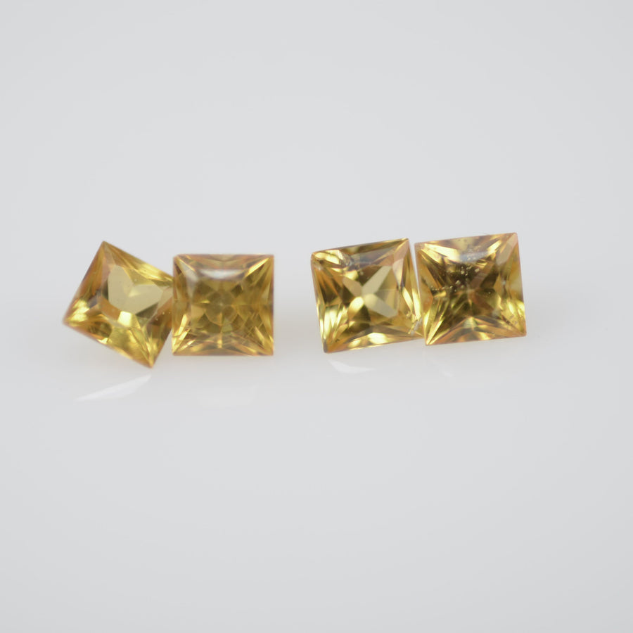 2.8-3.3 mm Natural Calibrated Yellow Sapphire Loose Gemstone Princess Cut