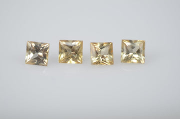 2.8-3.2 mm Natural Calibrated Yellow Sapphire Loose Gemstone Princess Cut
