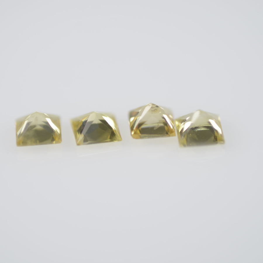 2.7-3.3 mm Natural Calibrated Yellow Sapphire Loose Gemstone Princess Cut