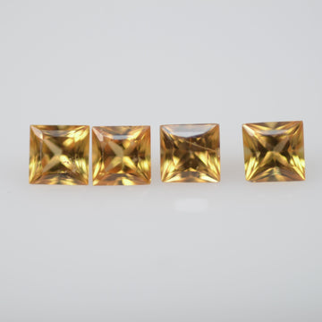 2.8-3.2 mm Natural Calibrated Yellow Sapphire Loose Gemstone Princess Cut