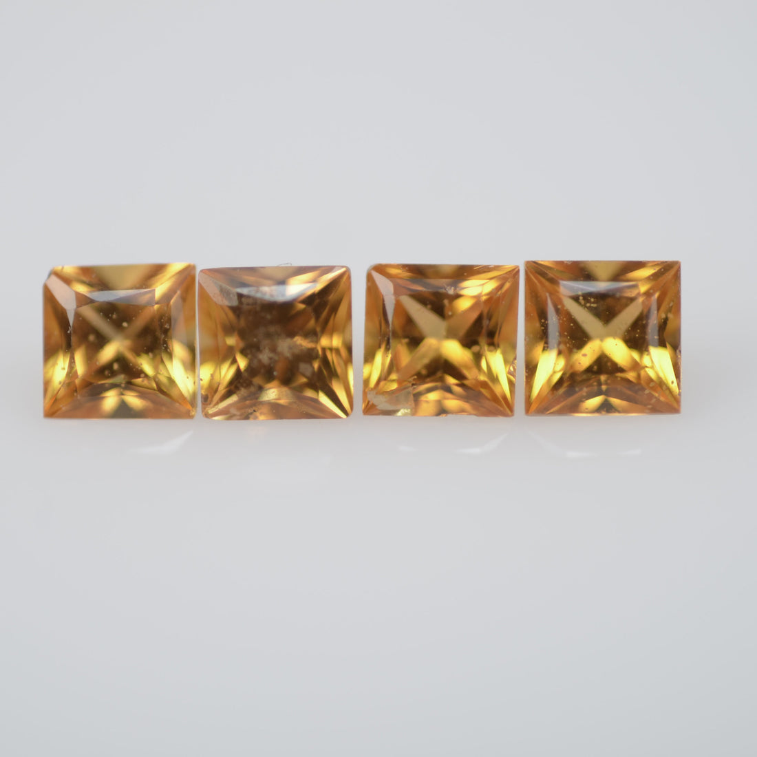 3.2-3.7 mm Natural Calibrated Yellow Sapphire Loose Gemstone Princess Cut