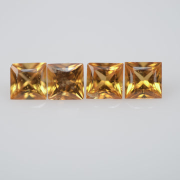 3.2-3.7 mm Natural Calibrated Yellow Sapphire Loose Gemstone Princess Cut