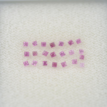 LOTS: 1.3-1.9 mm Natural Pink Sapphire Loose Gemstone Square Princess Cut