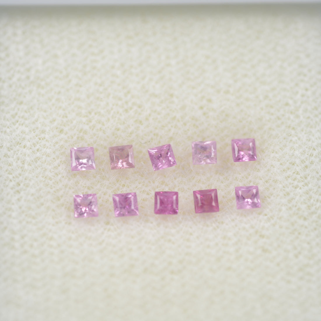 LOTS: 2.0-2.9 mm Natural Pink Sapphire Loose Gemstone Square Princess Cut