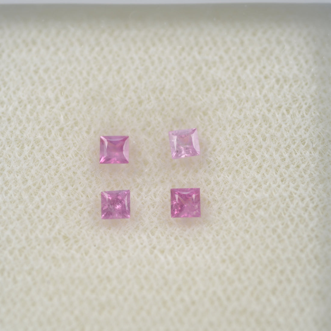 LOTS: 2.0-2.9 mm Natural Pink Sapphire Loose Gemstone Square Princess Cut