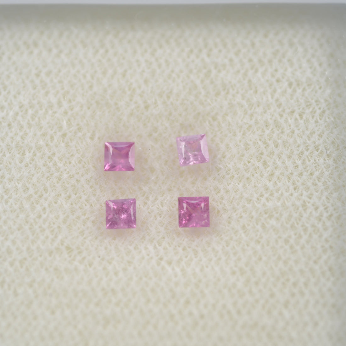 LOTS: 2.0-2.9 mm Natural Pink Sapphire Loose Gemstone Square Princess Cut