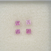 LOTS: 2.0-2.9 mm Natural Pink Sapphire Loose Gemstone Square Princess Cut