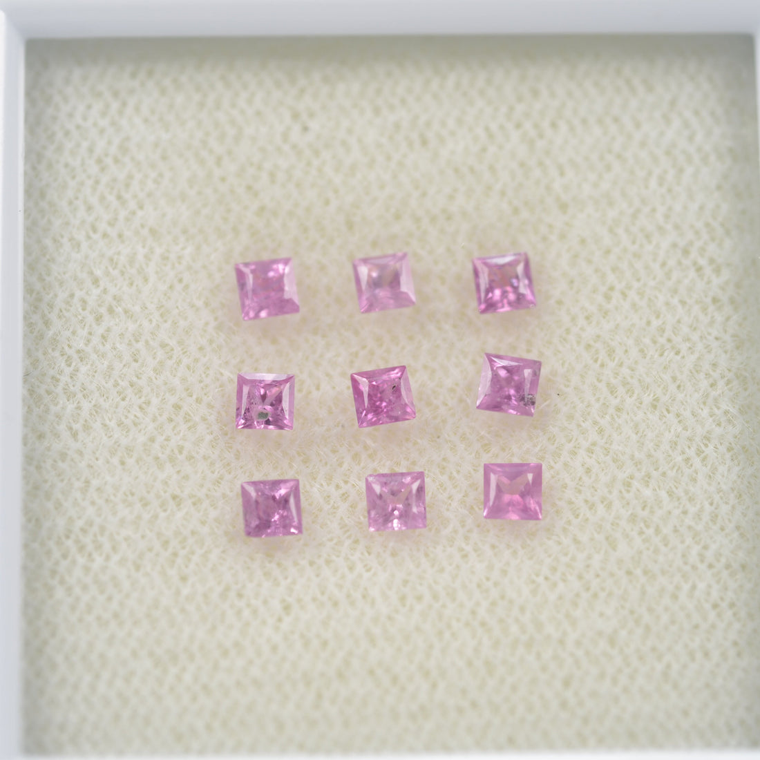 LOTS: 2.0-2.9 mm Natural Pink Sapphire Loose Gemstone Square Princess Cut