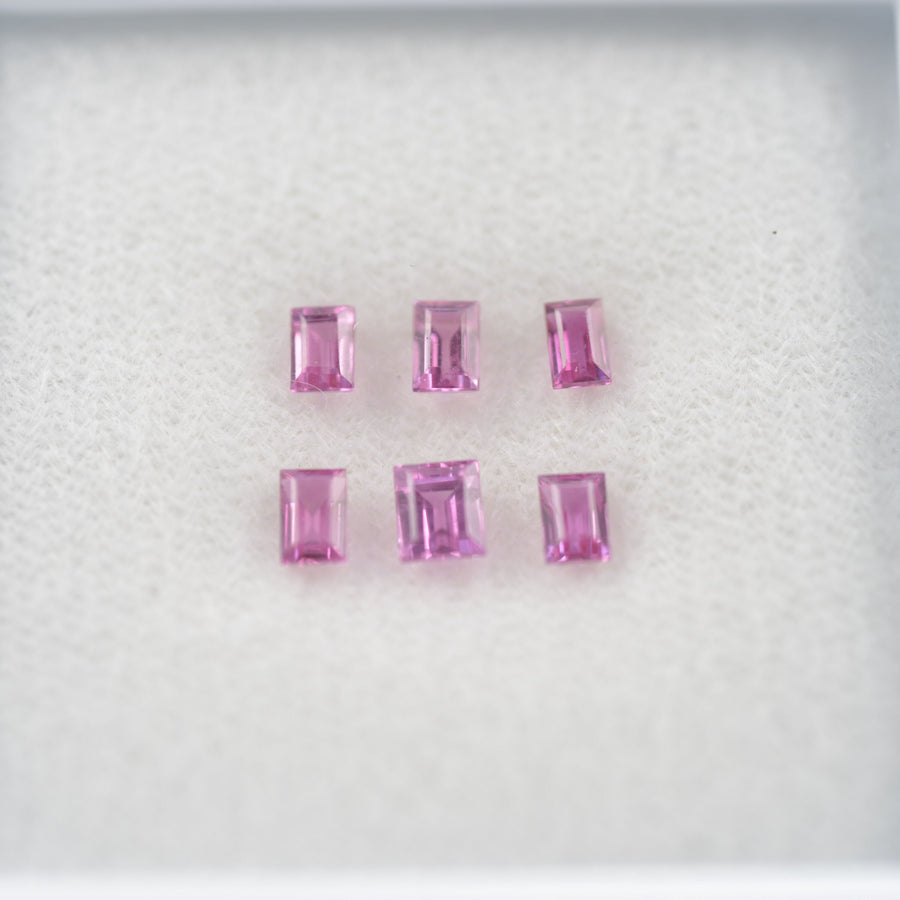 LOTS: Natural Pink Sapphire Loose Gemstone Baguette Step Cut