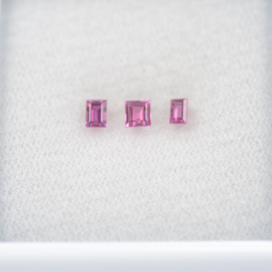 LOTS: Natural Pink Sapphire Loose Gemstone Baguette Step Cut