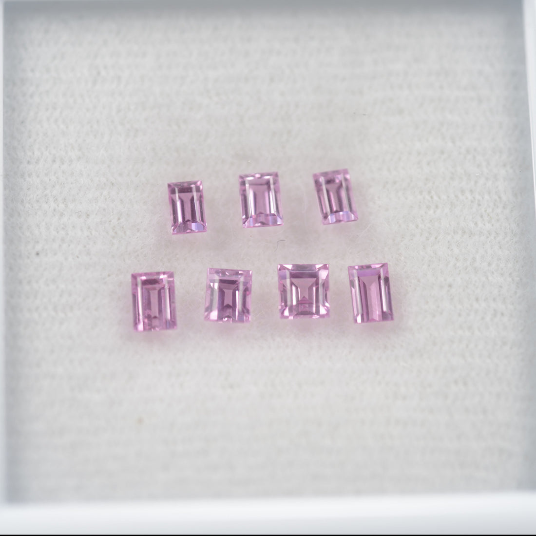 LOTS: Natural Pink Sapphire Loose Gemstone Baguette Step Cut