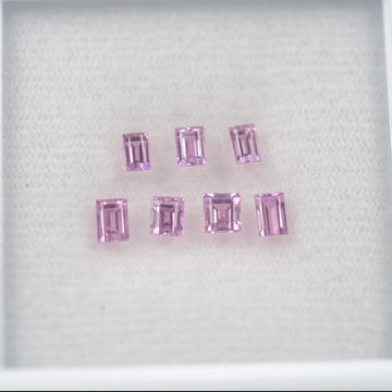 LOTS: Natural Pink Sapphire Loose Gemstone Baguette Step Cut