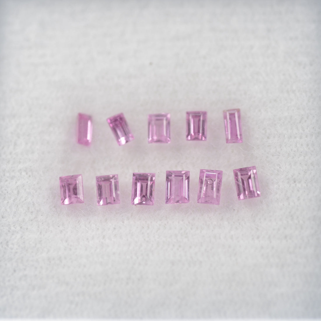 LOTS: Natural Pink Sapphire Loose Gemstone Baguette Step Cut