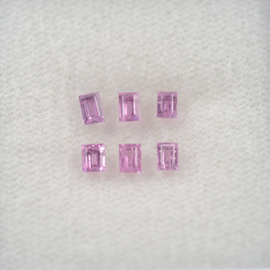 LOTS: Natural Pink Sapphire Loose Gemstone Baguette Step Cut