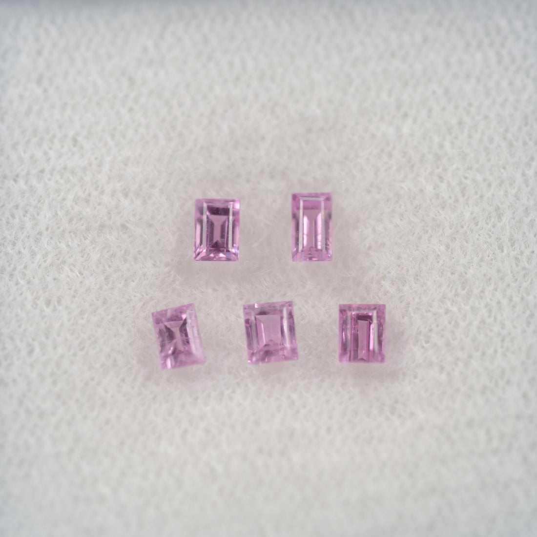 LOTS: Natural Pink Sapphire Loose Gemstone Baguette Step Cut