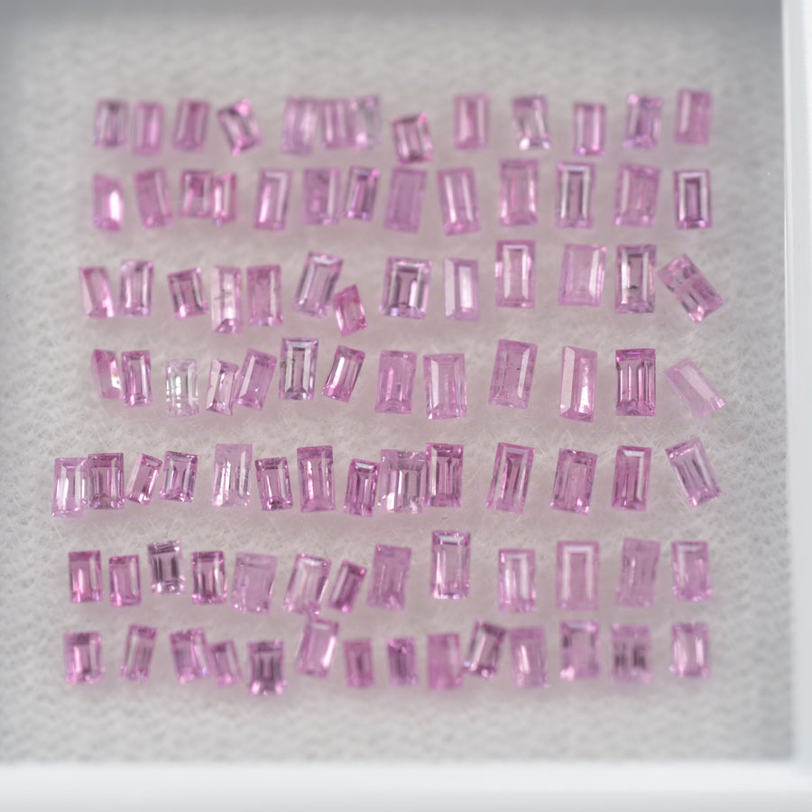 LOTS: Natural Pink Sapphire Loose Gemstone Baguette Step Cut