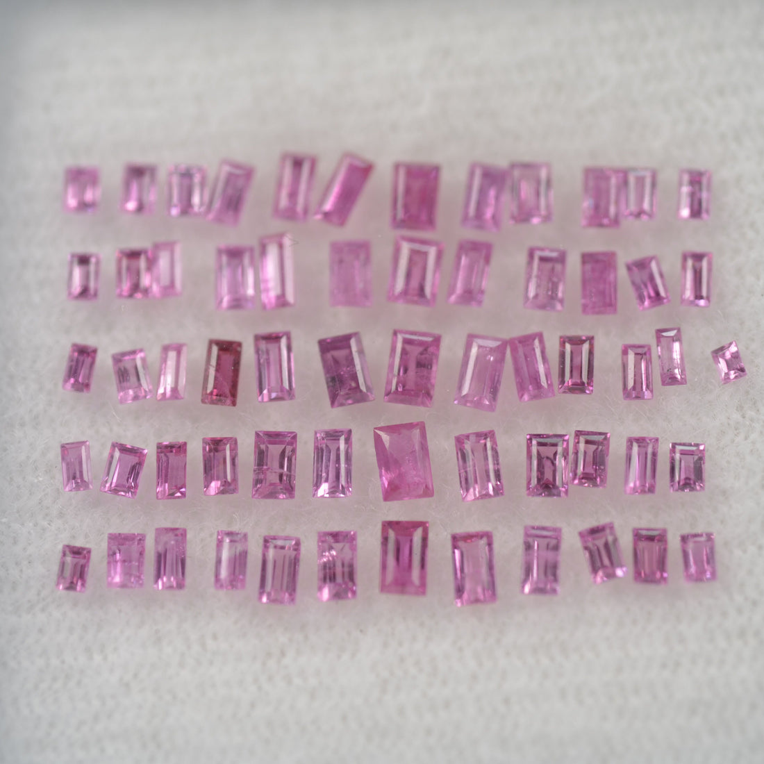 LOTS: Natural Pink Sapphire Loose Gemstone Baguette Step Cut