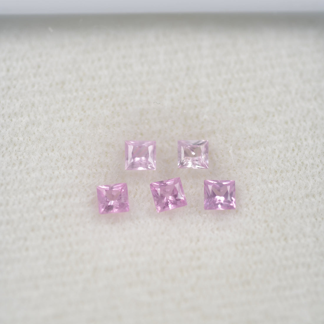 LOTS: 2.0-2.9 mm Natural Pink Sapphire Loose Gemstone Square Princess Cut