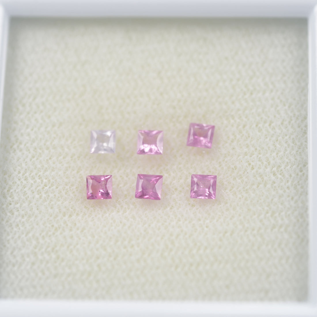 LOTS: 2.0-2.9 mm Natural Pink Sapphire Loose Gemstone Square Princess Cut