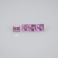 2.1-3.8 mm Natural Callibrated Pink Sapphire Loose Gemstone Square Cut