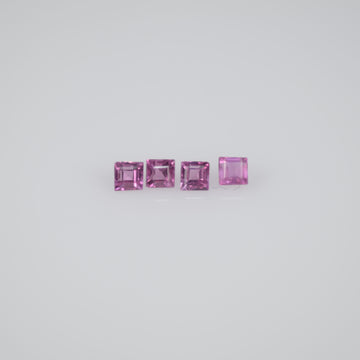 1.4-2.0 mm Natural Callibrated Pink Sapphire Loose Gemstone Square Cut