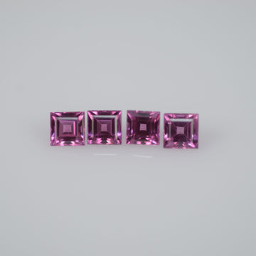 2.1-3.6 mm Natural Callibrated Pink Sapphire Loose Gemstone Square Cut