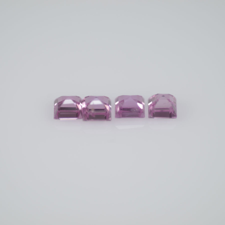 2.0-3.9 mm Natural Callibrated Pink Sapphire Loose Gemstone Square Cut