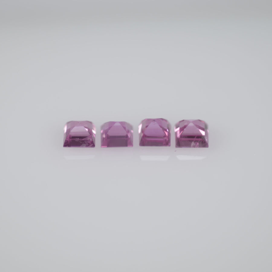 2.2-3.9 mm Natural Callibrated Pink Sapphire Loose Gemstone Square Cut