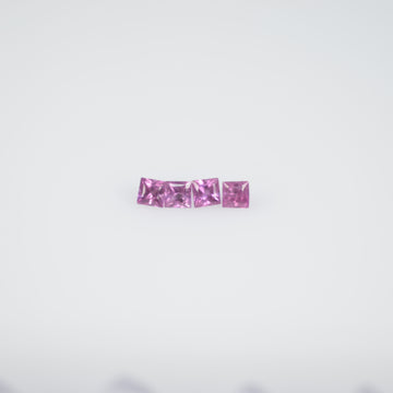 1.0-2.1 mm Natural Callibrated Pink Sapphire Loose Gemstone Princess Square Cut