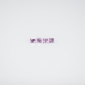 1.2-2.0 mm Natural Callibrated Pink Sapphire Loose Gemstone Princess Square Cut
