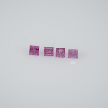 1.8-2.8 mm Natural Callibrated Pink Sapphire Loose Gemstone Princess Square Cut
