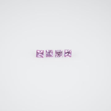 1.2-2.1 mm Natural Callibrated Pink Sapphire Loose Gemstone Princess Square Cut