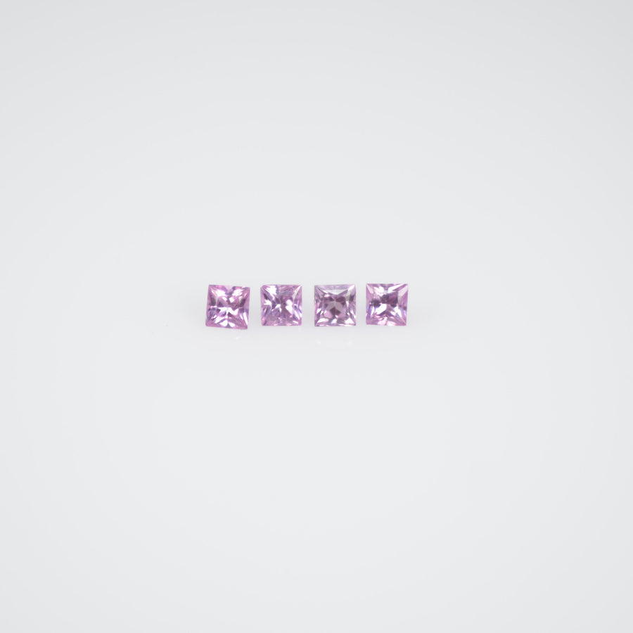 1.2-2.1 mm Natural Callibrated Pink Sapphire Loose Gemstone Princess Square Cut