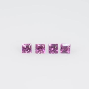 1.2-1.9 mm Natural Callibrated Pink Sapphire Loose Gemstone Princess Square Cut