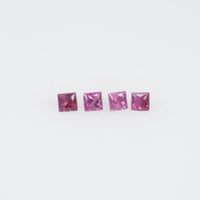 1.2-2.1 mm Natural Callibrated Pink Sapphire Loose Gemstone Princess Square Cut