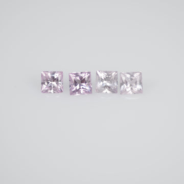 1.6-3.6 mm Natural Callibrated Pink Sapphire Loose Gemstone Princess Square Cut