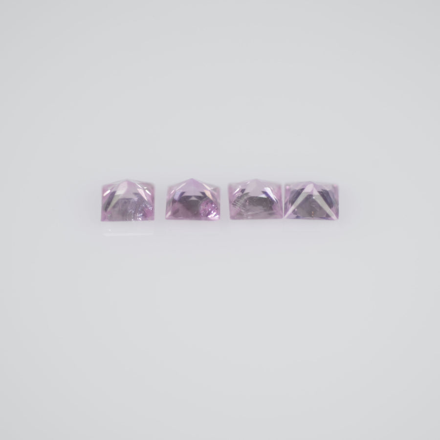 1.9-3.6 mm Natural Callibrated Pink Sapphire Loose Gemstone Princess Square Cut