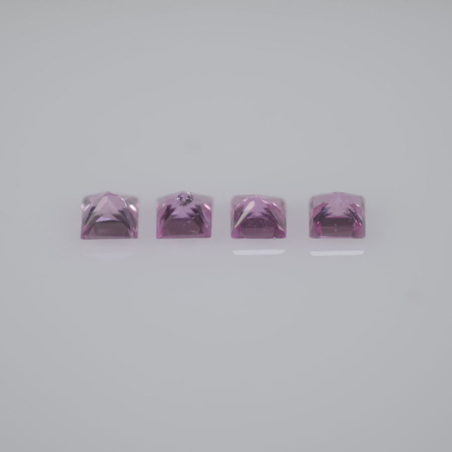 1.9-3.5 mm Natural Callibrated Pink Sapphire Loose Gemstone Princess Square Cut